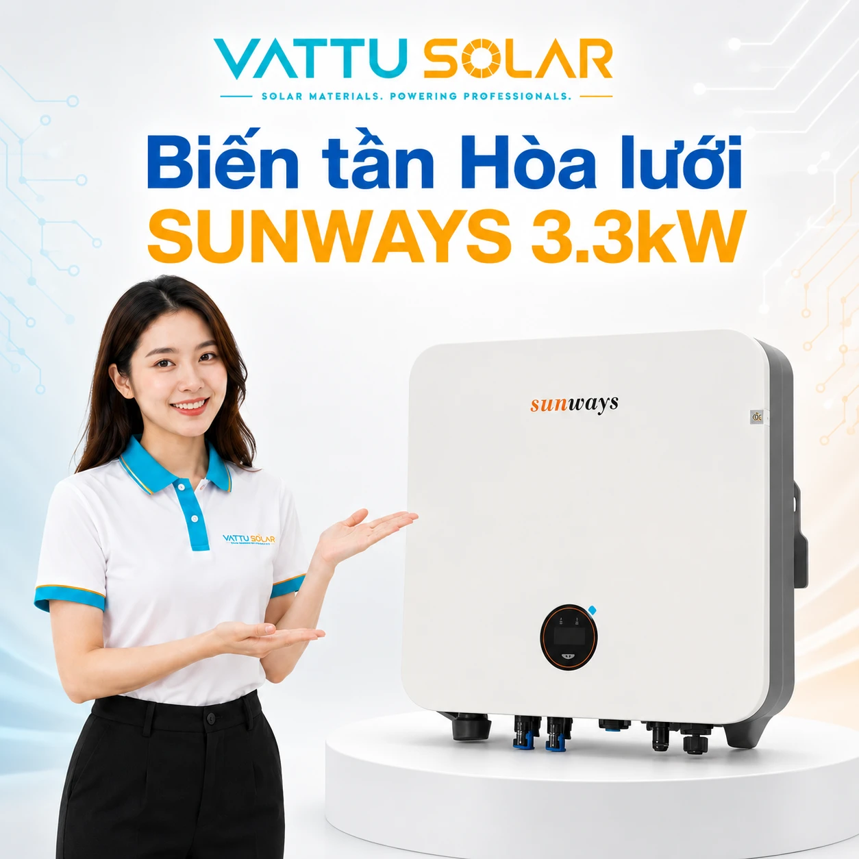 Biến tần Hòa lưới SUNWAYS 3.3kW - Vật Tư Solar