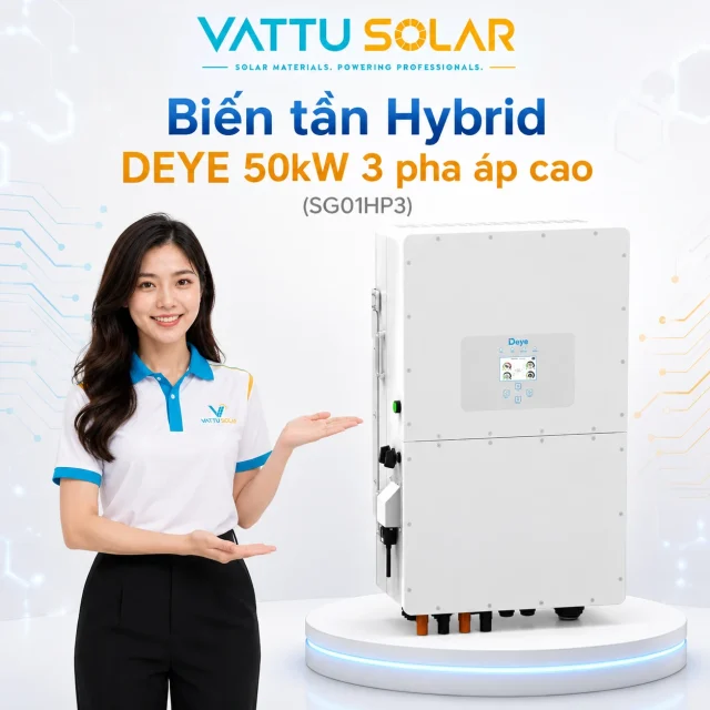 Biến tần Hybrid DEYE 50kW 3 pha áp cao - Vật Tư Solar