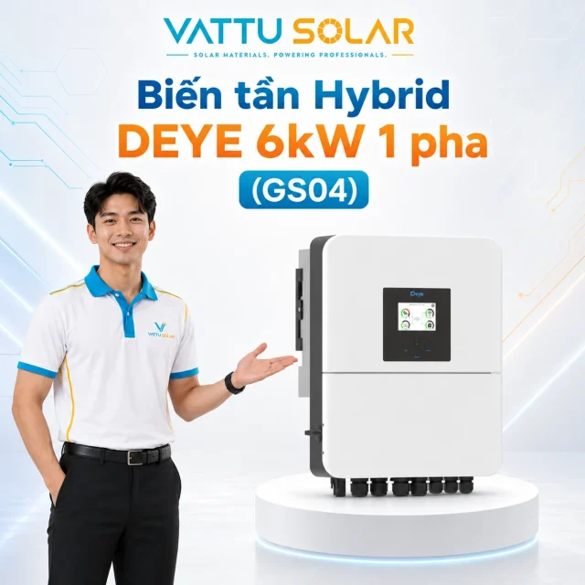 Biến tần Hybrid DEYE 6kW 1 pha GS04 - Vật Tư Solar