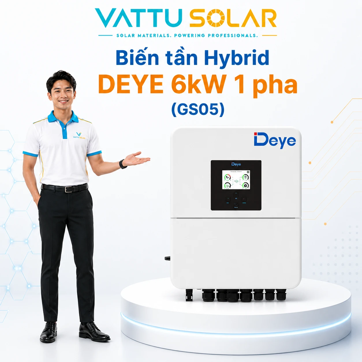 Biến tần Hybrid DEYE 6kW 1 pha GS05 - Vật Tư Solar