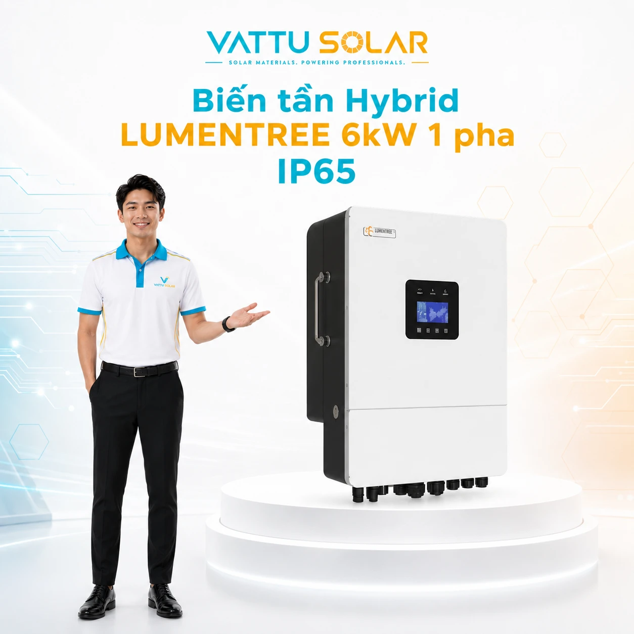 Biến tần Hybrid LUMENTREE 6kW IP65 - Vật Tư Solar