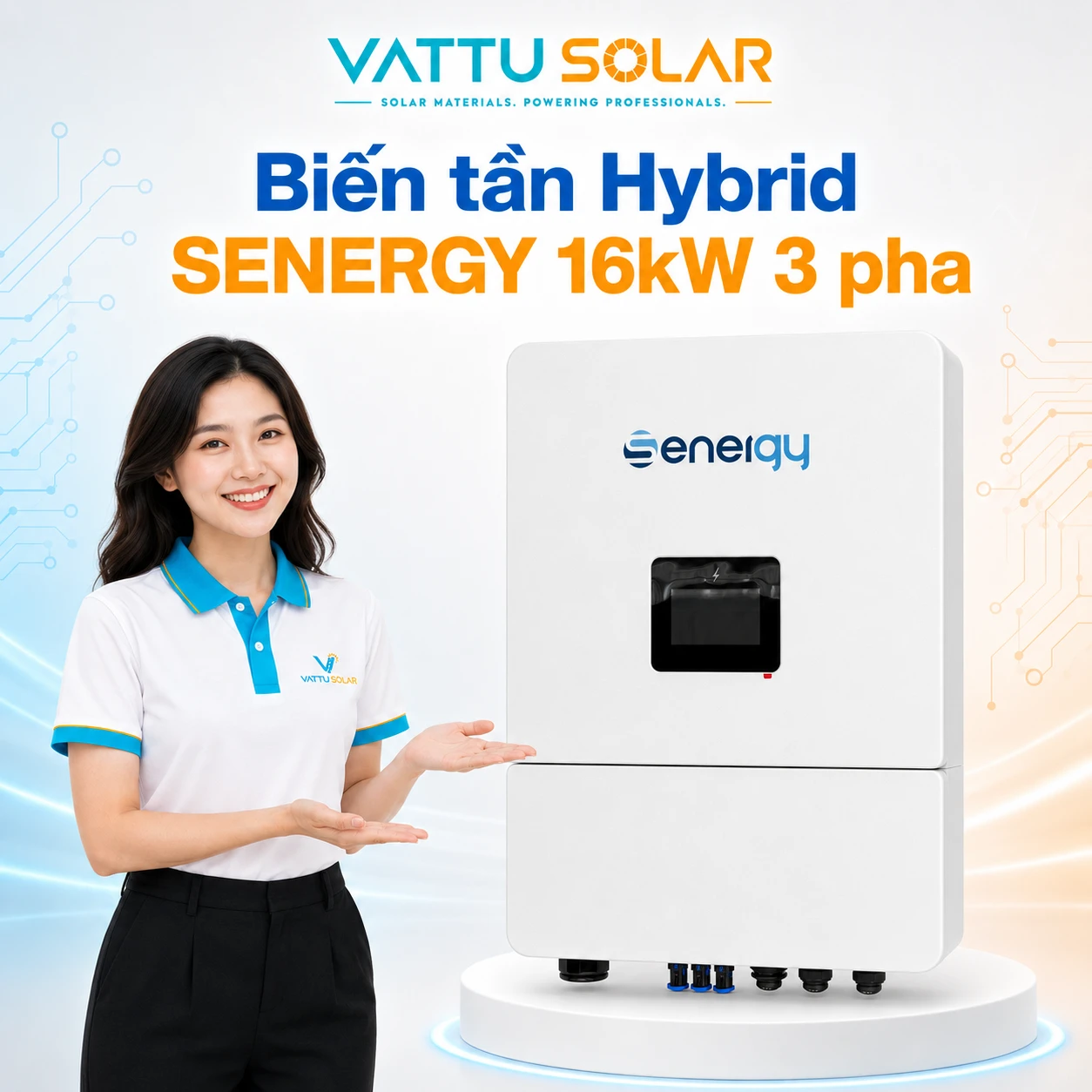Biến tần Hybrid SENERGY 16kW 3 pha - Vật Tư Solar