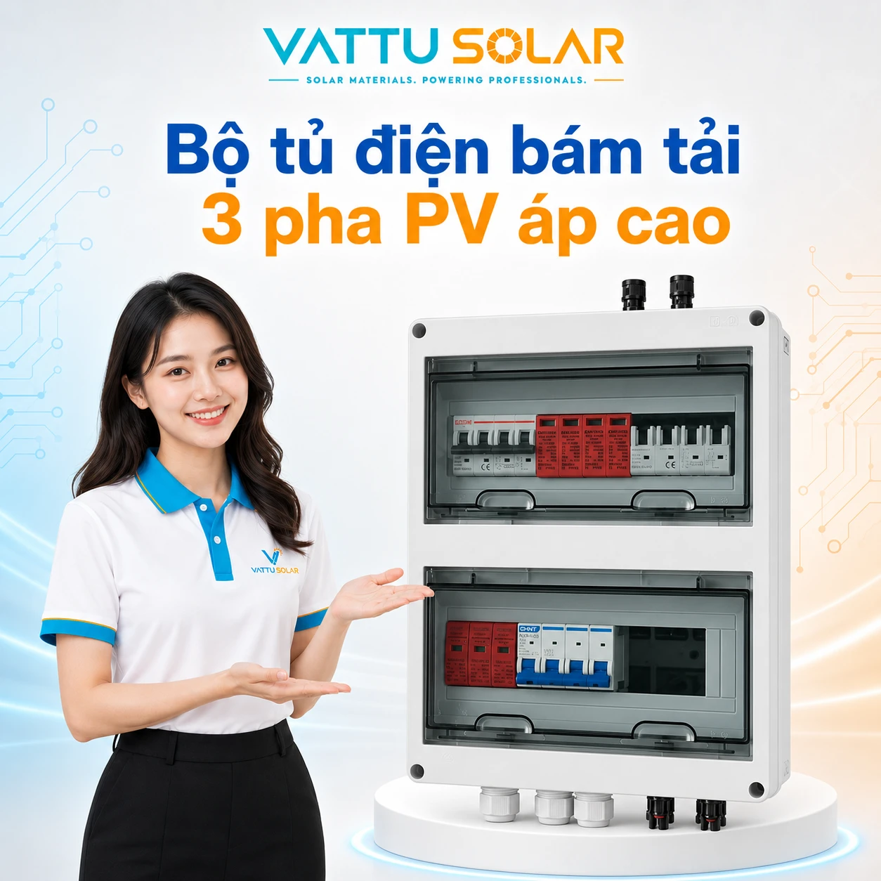 Bộ tủ điện bám tải 3 pha PV áp cao - Vật Tư Solar