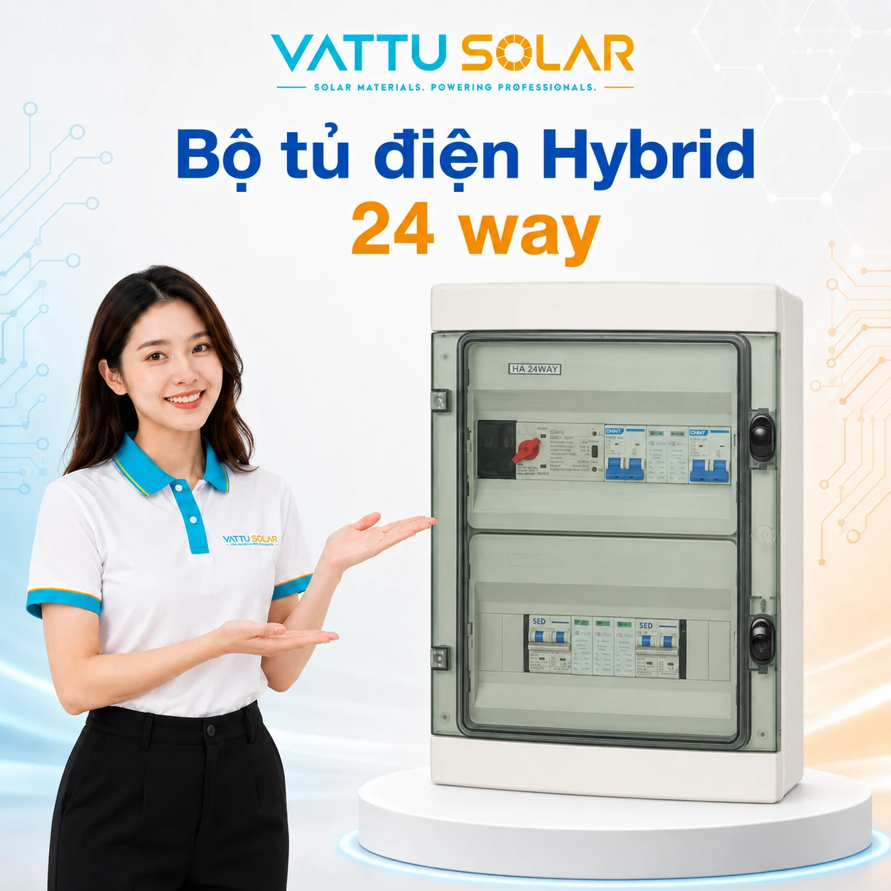 Bộ tủ điện Hybrid 24 way - Vật Tư Solar