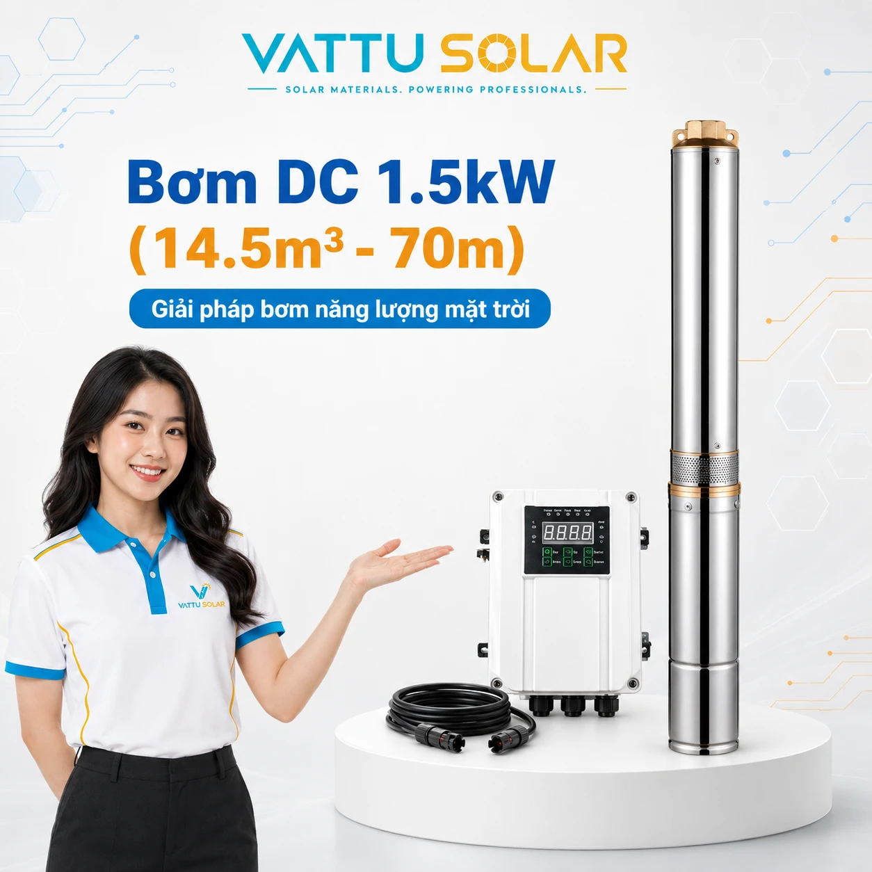 Bơm DC 1.5kW - Vật Tư Solar