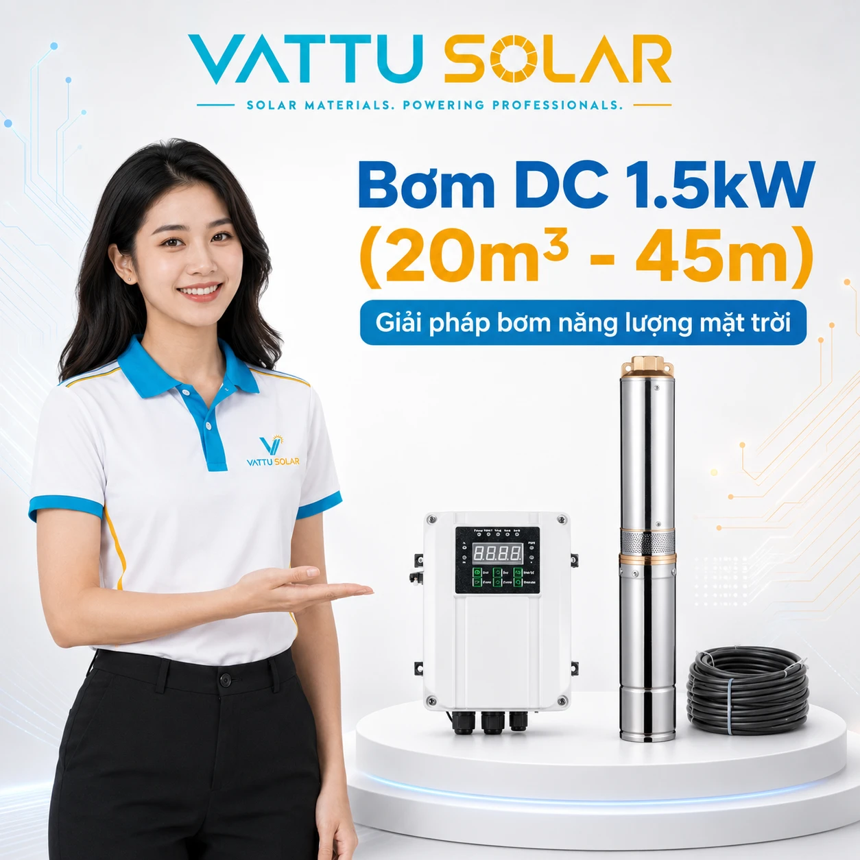 Bơm DC 1.5kW - Vật Tư Solar