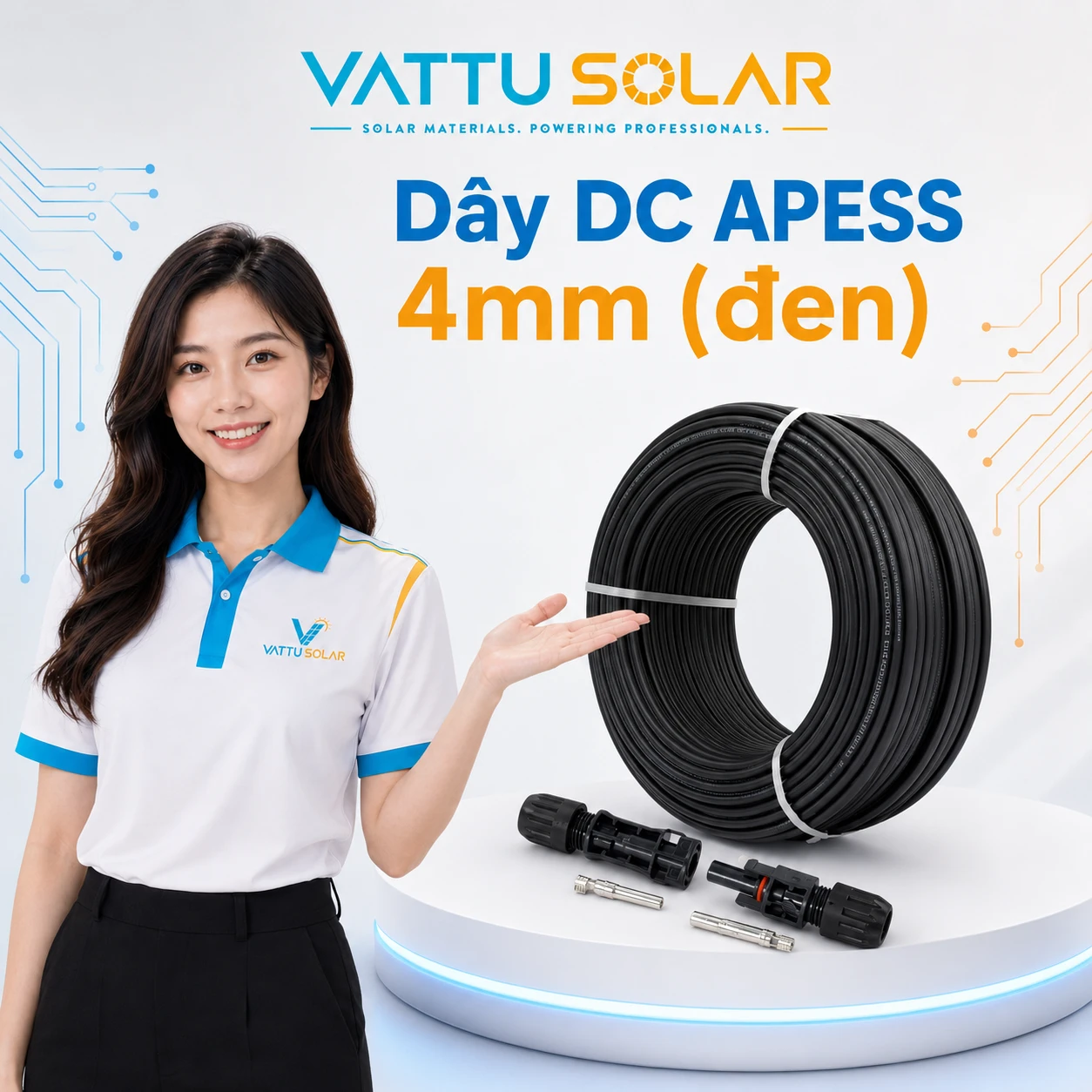 Dây DC APESS 4mm - Vật Tư Solar