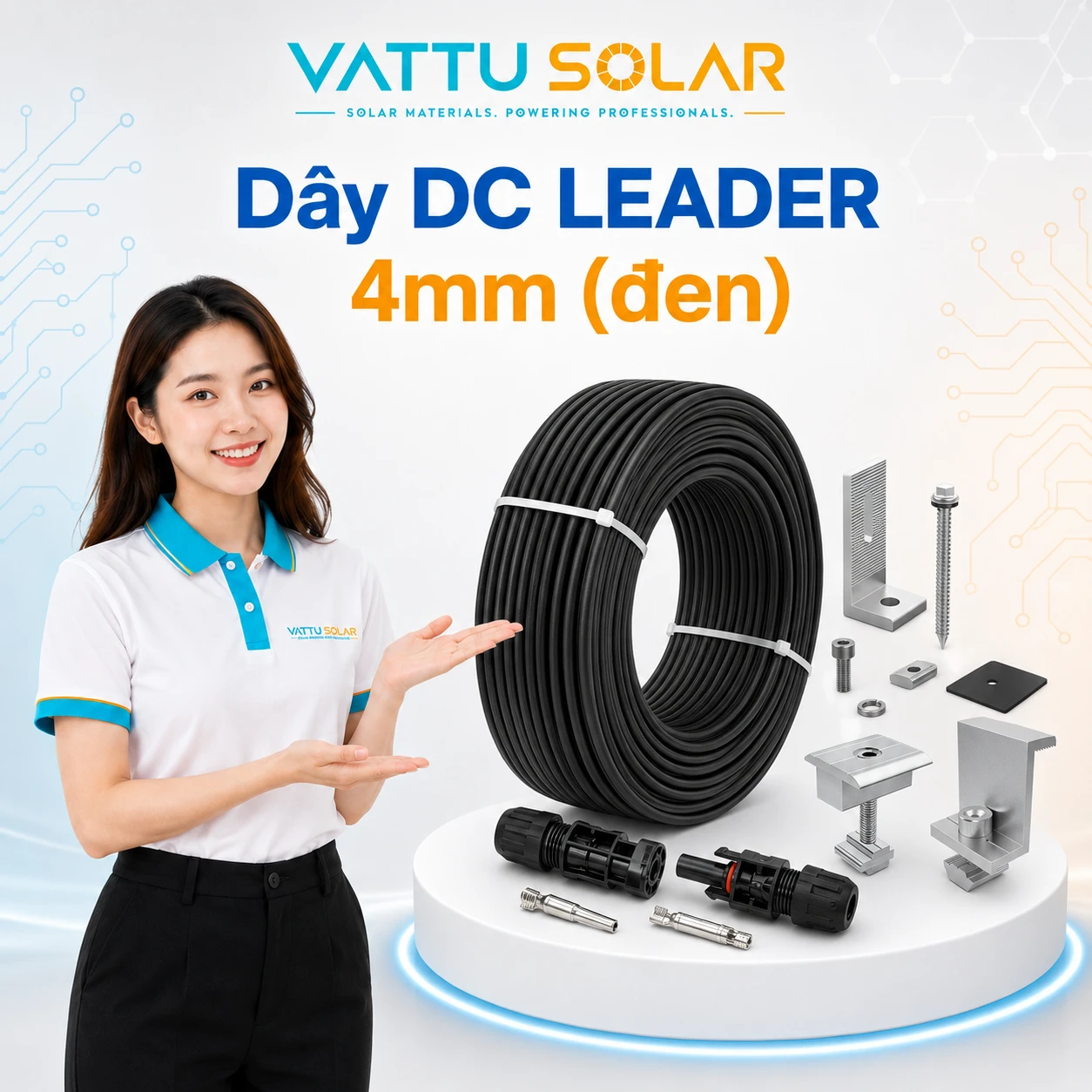 Dây DC LEADER 4mm - Vật Tư Solar