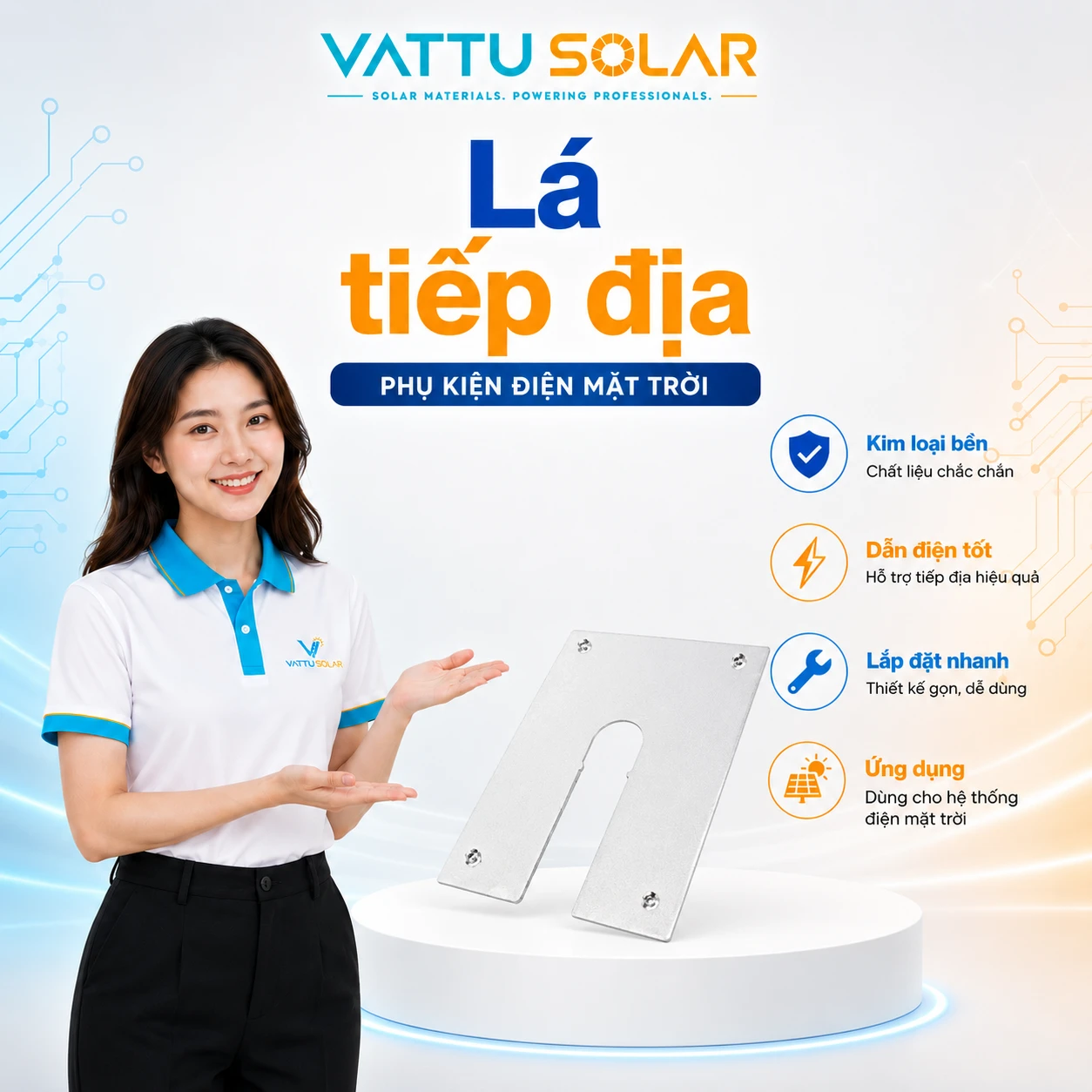 Lá tiếp địa - Vật Tư Solar
