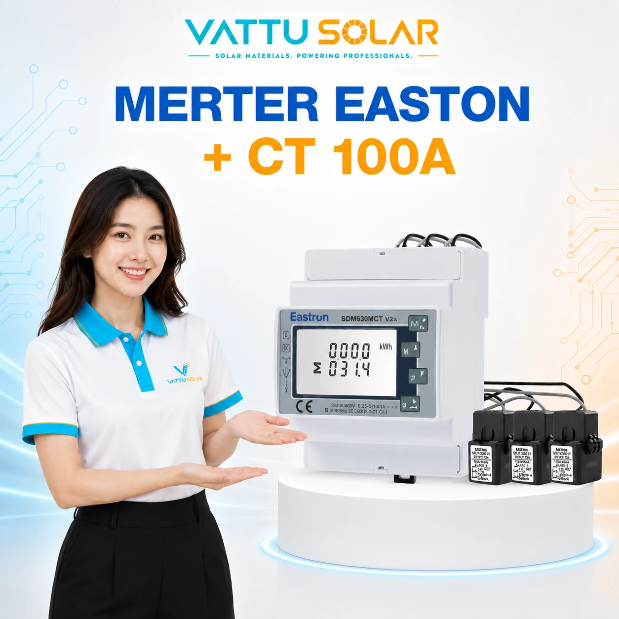 Meter Eastron + CT 100A - Vật Tư Solar