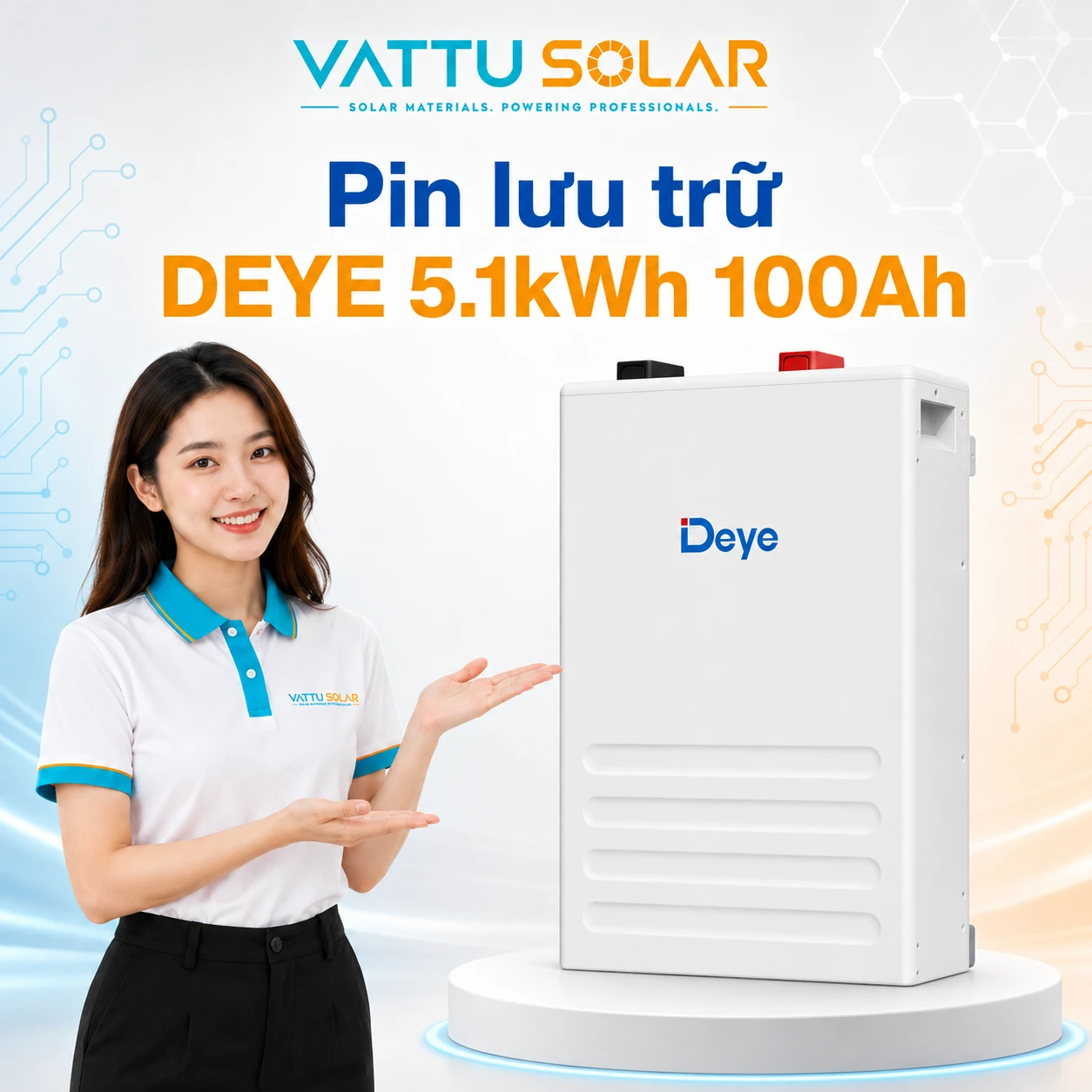 Pin lưu trữ DEYE 5.1kWh 100Ah - Vật Tư Solar