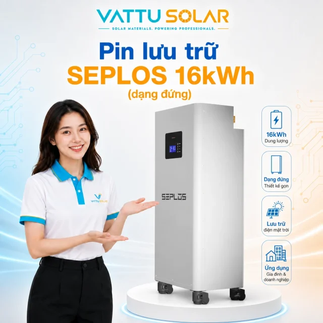 Pin lưu trữ SEPLOS 16kWh (dạng đứng) - Vật Tư Solar