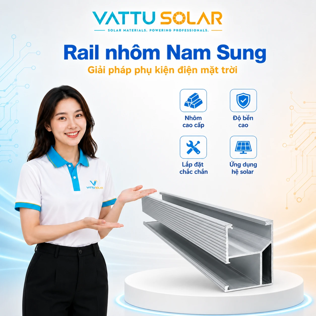 Rail nhôm Nam Sung - Vật Tư Solar