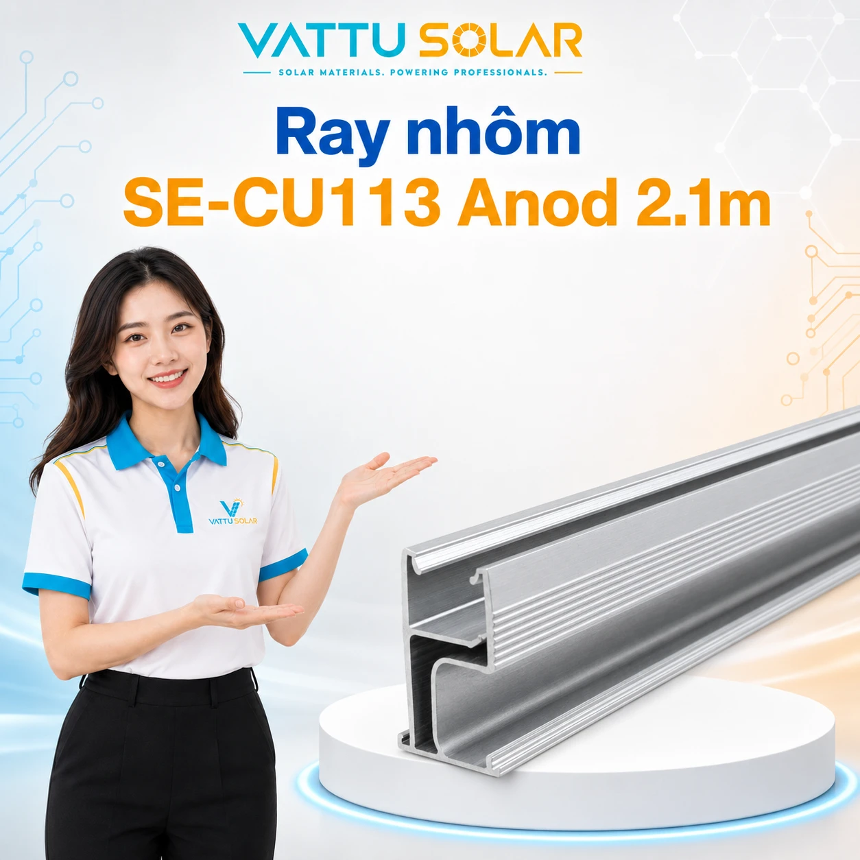 Ray nhôm SE-CU113 Anod 2.1m - Vật Tư Solar