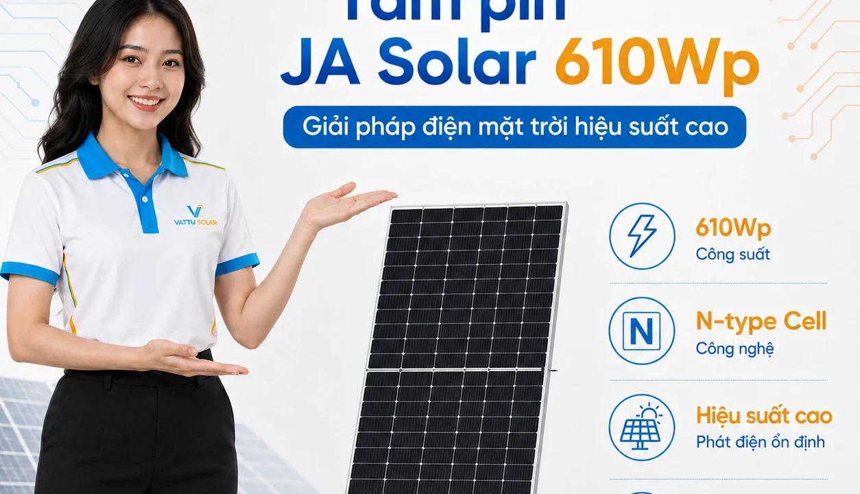 Tấm pin JA Solar 610Wp - Vật Tư Solar