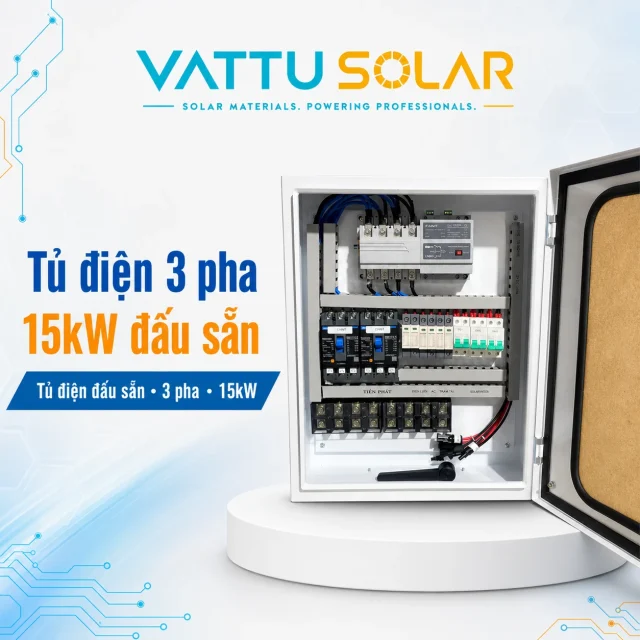 Tủ điện 3 pha 15kW đấu sẵn - Vật Tư Solar